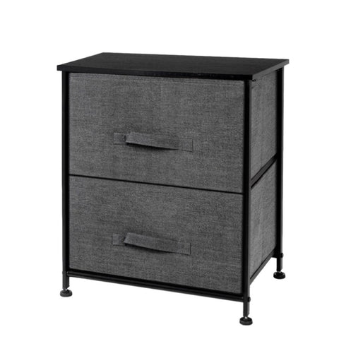 ZUN 2 Drawers -Night Stand, End Table Storage Tower - Sturdy Steel Frame, Wood Top, Easy Pull Fabric 89761690