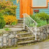 Handrails for Outdoor Steps, Iron Handrail Fits 3 Step, Transitional Handrail with Installation Kit, 69025255