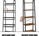 ZUN WTZ Bookshelf, Ladder Shelf, 5 Tier Bamboo Bookcase, Modern Open Book Case for Bedroom, Living Room, 67632796