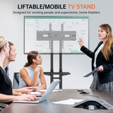 ZUN FANCO Universal Swivel TV Stand for 32–80 inch TVs, Height Adjustable Table Top TV Stand Mount with W2765P196059