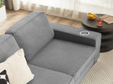 83.86"Snowfleece Fabric sofa,Modern Compressed Couch,3-Seater Sofa, Furniture for Living W1359P215068