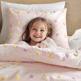 5PCS Full/Queen Cotton Jacquard Pom Pom Comforter Set B035P341217