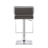 Grey and Chrome Adjustable Bar Stool B062P153517