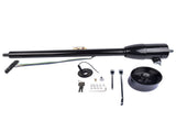 Black 32" Floor Shift Tilt Manual Steering Column w/ Key & 9 Hole Wheel Adpater 01425501