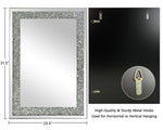 ZUN Large Wall-Mounted Silver Decorative Rectangular Wall Mirror for Home, Living Room, Bedroom, W1043P186675