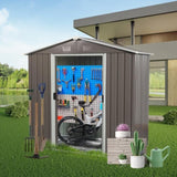 8ft x 4ft Outdoor Metal Storage Shed with Metal foundation,Gray W54057422