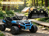 Blue 24V Kids Ride-On Car 2 Seater, Spring Suspension, 3 Speed, Remote Control & LED Lights 83451080