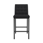 ZUN Modern design High stool Metal legs Kitchen Restaurant Black pu bar chair, black spray painted chair W210P192594