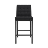 ZUN Modern design High stool Metal legs Kitchen Restaurant Black pu bar chair, black spray painted chair W210P192594