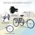 ZUN Adult Tricycle Trikes,3-Wheel Bikes,24 Inch Wheels Cruiser Bicycles with Large Shopping Basket for W101952728