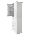 ZUN Bathroom Storage Cabinet with Doors and Drawer, Multiple Storage Space, Adjustable Shelf, White WF308204AAK