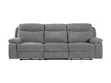 Gray Power Reclining Sofa Chenille Comfort Headrest Lumber Support Cup Holder Bluetooth Speaker B011P611080