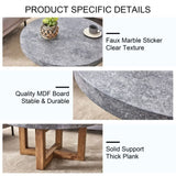 ZUN Modern Gray Texture MDF Round Coffee Table - 31.4" Diameter.A modern retro circular coffee table W1151P209822