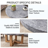 Modern Gray Texture MDF Round Coffee Table - 31.4" Diameter.A modern retro circular coffee table W1512P360943