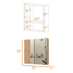 ZUN Kenya Medicine Cabinet, Mirror, Double Door, Four Interior Shelves B128P148728