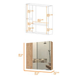 ZUN Kenya Medicine Cabinet, Mirror, Double Door, Four Interior Shelves B128P148728