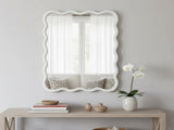 24"x36" Wavy Rectangle Mirror, Solid Wood Frame Decorative Mirror for Bedroom Bathroom Living Room 28976789