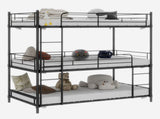 Heavy-duty triple frame bed with built-in ladder and full-length railing, floor safe for W1935P330699