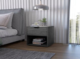 Light Gray Elegant Drawer Nightstand B062P175059