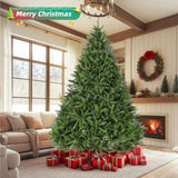 ZUN 9ft Artificial Christmas Tree, Premium Unlit Full Tree with 3655 Branch Tips, Metal Stand, 71829794