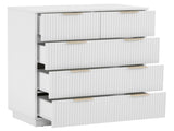 White P2 Particle Board and Density Board 724194cm Wavy Pattern Drawer Front Four-Level Five-Drawer 24090846