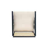 27" Height, Cream Grey Woven Cane Plastic Backrest Bar Stool - Foam-Padded Fabric Seat & Durable N780P237930B