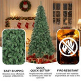 6FT Christmas Tree Artificial Plant 500 PVC Tips Hinged Metal Stand Full Indoor Party Holiday Decor 73506338