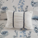 7 Piece Printed Seersucker Comforter Set with Throw Blanket Blue Full/Queen B03597121