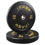 ZUN Weight Plates, Rubber Bumper Plates, 2 Inch Steel Insert 35lb Bundle Options Available for Home Gym 64903639