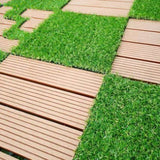 ZUN Artificial Realistic Grass Tiles, Grass Interlocking Synthetic Thick Turf Flooring,8Pcs 12"Lx12"W 75634213