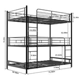 Heavy-duty triple frame bed with built-in ladder and full-length railing, floor safe for W1935P330699