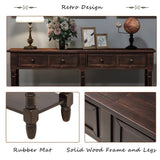 Console Table Sofa Table Easy Assembly with Two Storage Drawers and Bottom Shelf for Living Room, 63358665