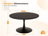 Round Tulip Dining Table, 39.4 Inch Dining Table for 4 People, Melamine Laminated MDF Tabletop with 80710227