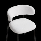 ZUN dining chairs set of 2 white , medieval modern dining chairs, teddy velvet chairs with metal legs, W1727P229055