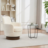 Polyester Swivel Barrel Chair, Swivel Accent Chairs Armchair for Living Room, Reading Chairs for W1361P149653