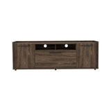 ZUN Lyon Tv Stand for TV´s up 55", One Cabinet, Double Door -Dark Walnut B07091937