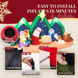 9FT Lighted Christmas Inflatable Decoration, Inflatable Nativity Scene with Starry Night Backdrop, 71298320