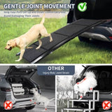 ZUN Dog Ramp for Car, 71" Long & 20" Wide Folding Portable Pet Stair Ramp with Non-Slip Rug Surface, 35641066