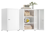34.6"H Metal Locker Storage Cabinet with Lock, Small Lockable Employees Locker with Adjustable Shelf 09435312