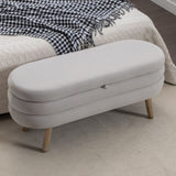 ZUN 036-Velvet Fabric Storage Bench Bedroom Bench With Wood Legs For Living Room Bedroom Indoor,Light W527121988