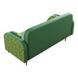 green Loveseat sofa with tulip pattern Modern Upholstered Two Seater PU Sofa with 2 dumpling-shaped W1767142165