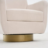 360 degree rotation armchair cotton linen skin friendly fabric ergonomic design living room chair W2113P235593