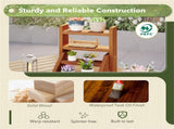 Compact Easy-Assemble Wooden Plant Stand, Succulent Seedling Pot Rack for Window Balcony Desktop 62051594