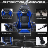 Ergonomic Gaming Chair with Footrest, PU Leather Video Game Chairs for Adults, Reclining Gamer Chair 34681034