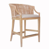 Handcrafted Rattan Counter Stool 25" H B035129478