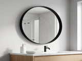 20" Round Bathroom Mirror Vanity Wall Mounted Mirror with Deep Frame, Black 78405904