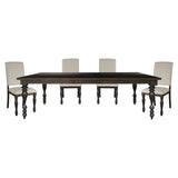 Transitional Style Grayish Brown Finish 1pc Dining Table Draw Leaf Birch Veneer Traditional Dining B01152302