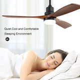 60 inch 3 Solid Wood Blade DC Motor Ceiling Fan Decorate for the Living Room with Light KBS-6005