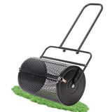24 inch Compost Spreader for Lawn, Garden Peat Moss Roller with Double Side Latches, Powder Coated 66375361
