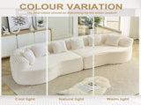 Curved Sectional Sofa, 111.5-inch Oversized Modern Bone-Free Cloud Sofa with 6 Pillows Luxury W3505P456570